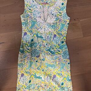 Barbara Gerwit Vintage Floral Print Sleeveless Dress